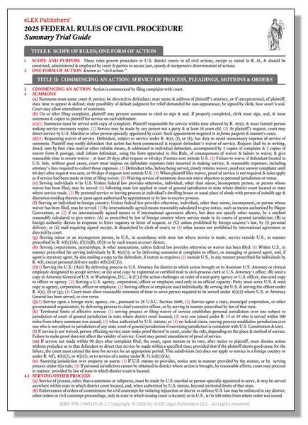 Federal Evidence and Procedure Summary Trial Guides