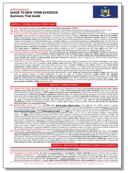 New Jersey Rules of Evidence Summary Trial Guide