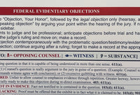 Trial objections federal rules of evidence
